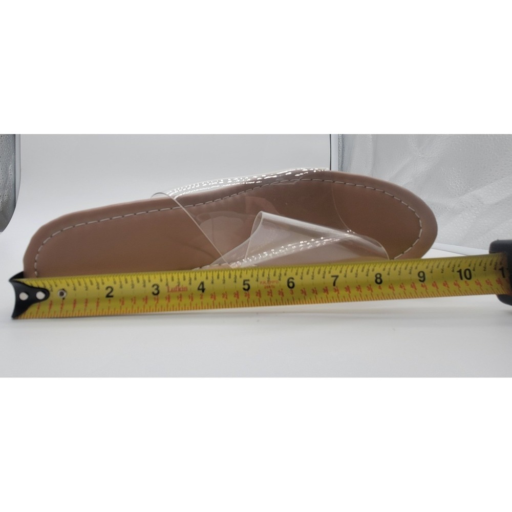 Clear Strap Cork Wedge Sandals Nude Platform Slip On Heels Size 8–8.5 - Picture 5 of 5